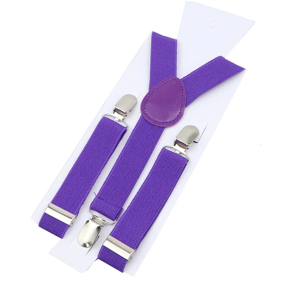 Solid Color Kids Suspenders Clip-on Straps Adjustable Elastic Y-Back Brace Children Boy Girl Braces Baby Wedding Tie Accessories 250515