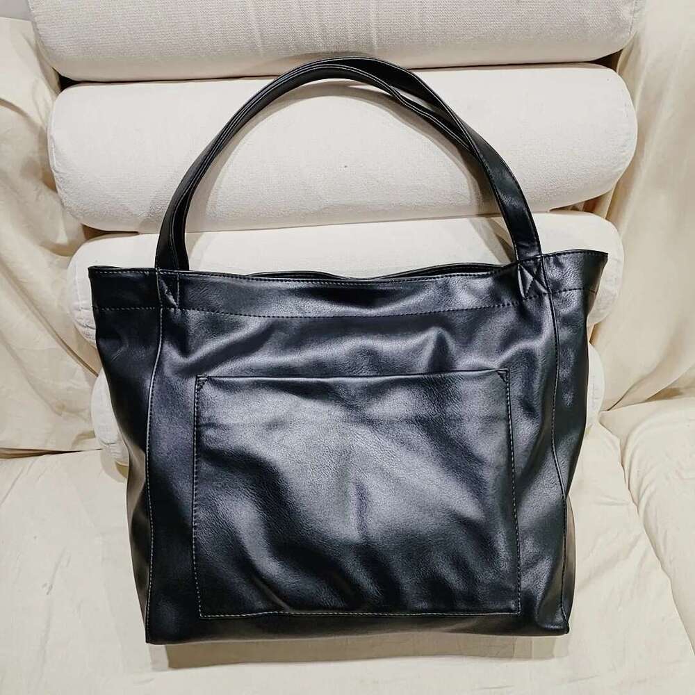 2025 Women's Large Capacity With Side Pockets Soft Handbag Shoulder Retro Waxed Leather Tote Bag For Women