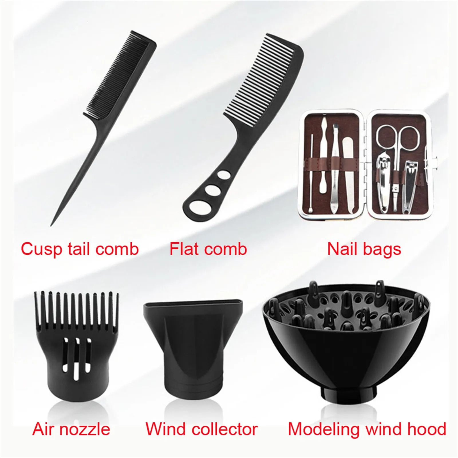 Hair Dryer 2200W Professional Powerful Hair Dryer Fast Heating And Cold Adjustment Ionic Air Blow Dryer with Air Collecting 250513