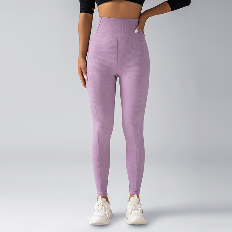 Seamless European and American fitness pants for women high quality hip-lifting tight stretch sports trousers peach hip high waist yoga pants