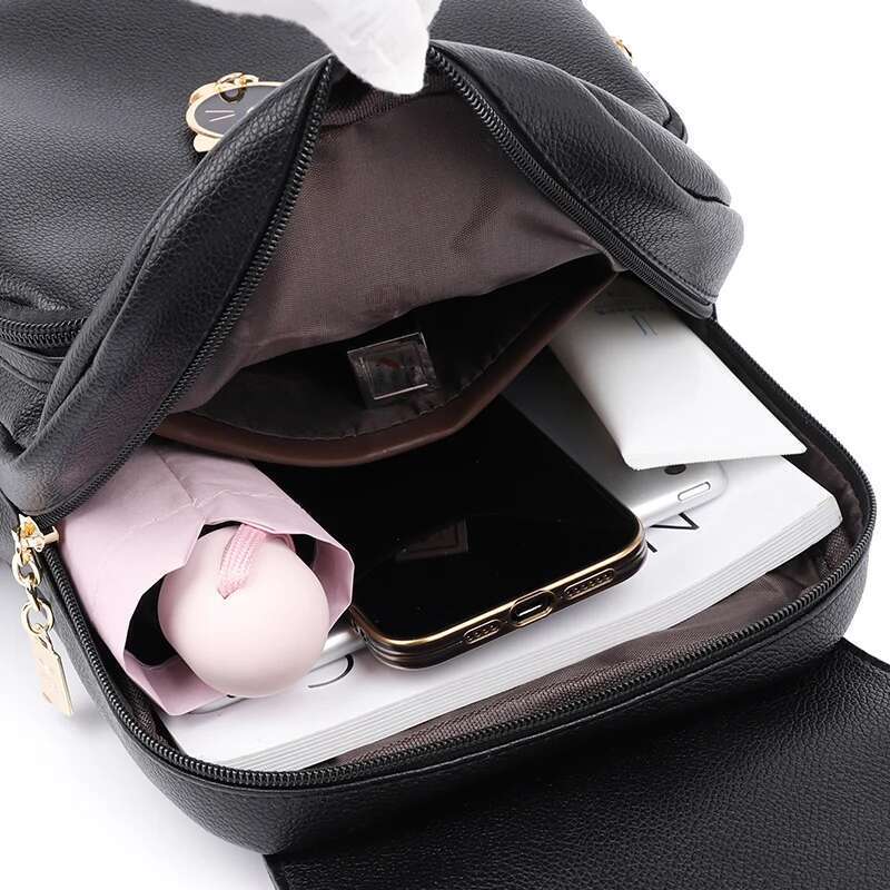 Fashion Backpack Women High Quality Leather Back Pack Female Large Capacity School Bags For Girls Ladies Bookbag Travel Rucksack