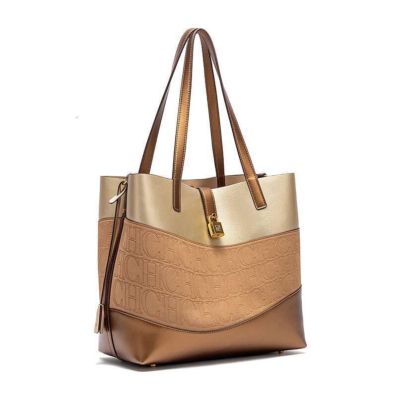 CHCH Large Capacity Tote Spring New Splicing Design Child Mother Belt Commuter Women's Bag