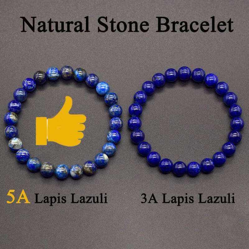 Real 5A Natural Lapis Lazuli Stone Bead Bracelets Homme Original High Quality Energy Healing Jewelry For Women Men Birthday Gift