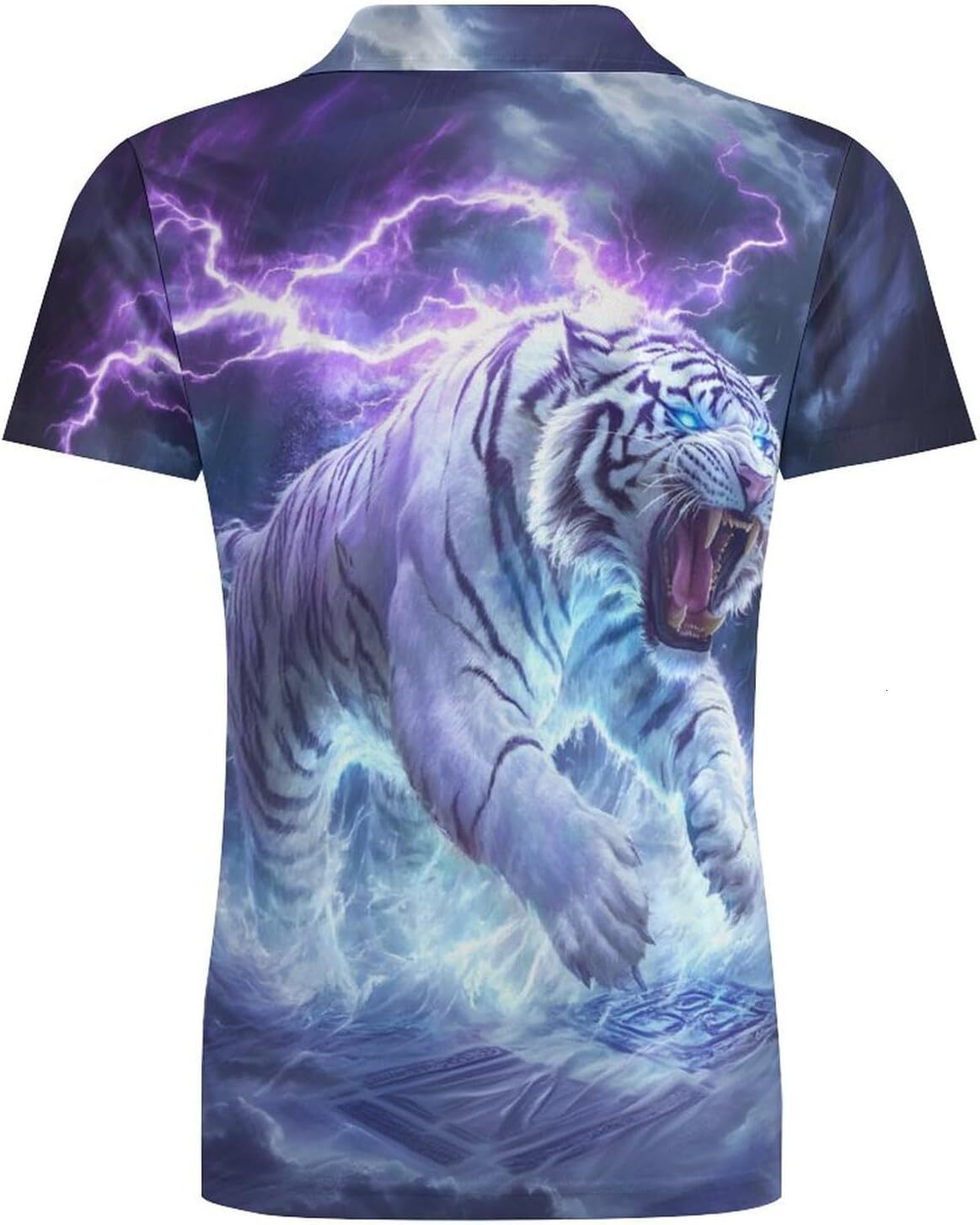 Mens Polo shirt Men's Fantasy Cool Tiger Printed Polo Shirts Short Sleeve Moisture Wicking Golf Tennis Polo Casual Shirt