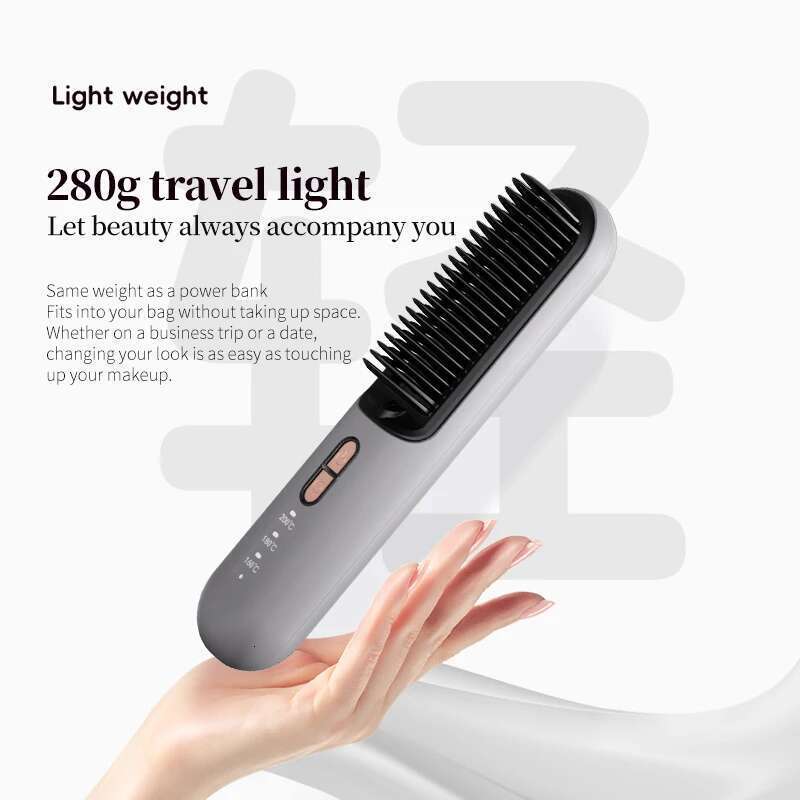 Professional Electrical Brush Portable Wireless Multifunct Hair Straighten for Smooth