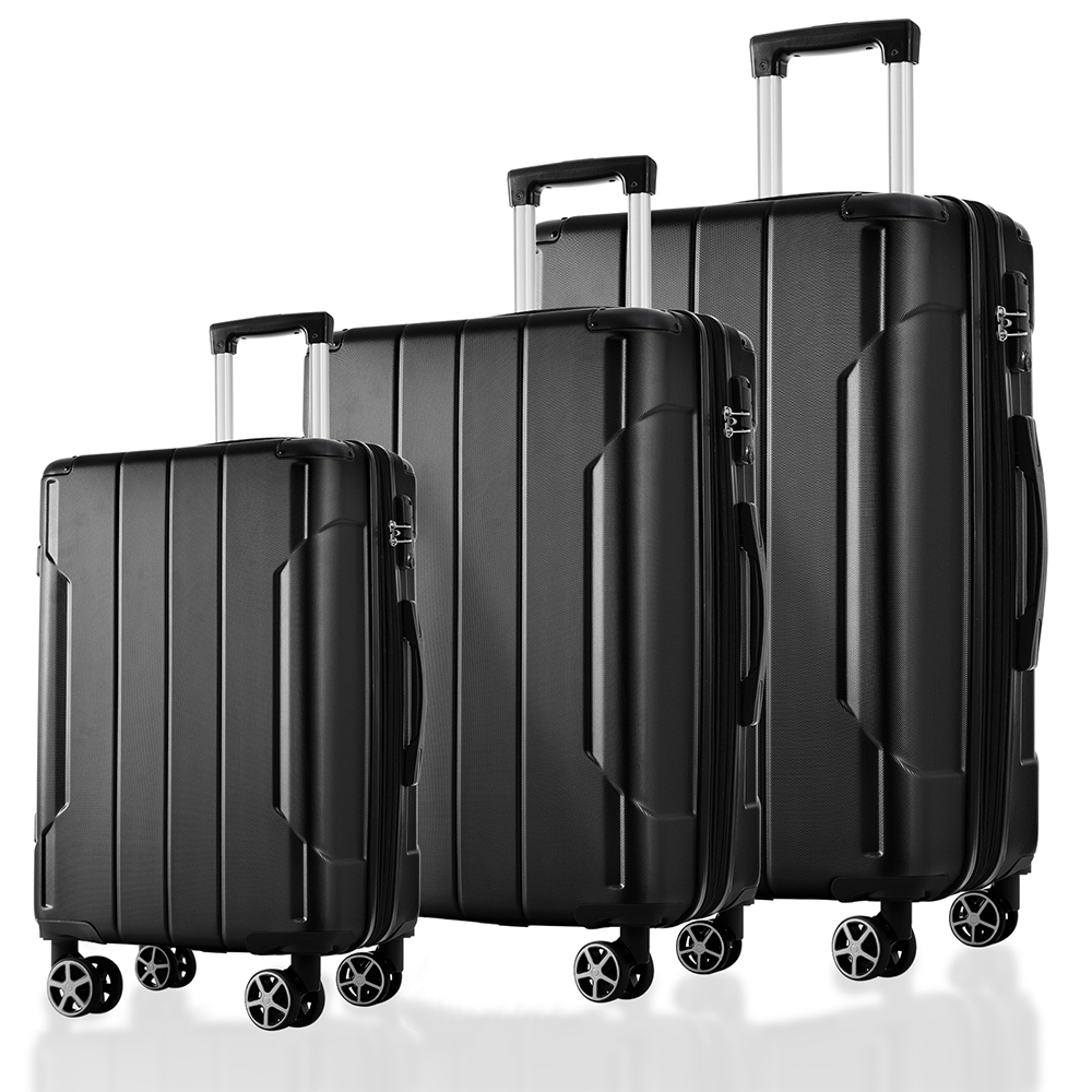 Luggage Sets 3 Piece, Expandable Hard shell ABS Suitcases with Double Spinner, Travel luggage Set with TSA Lock allows for wide luggage travel (20/24/