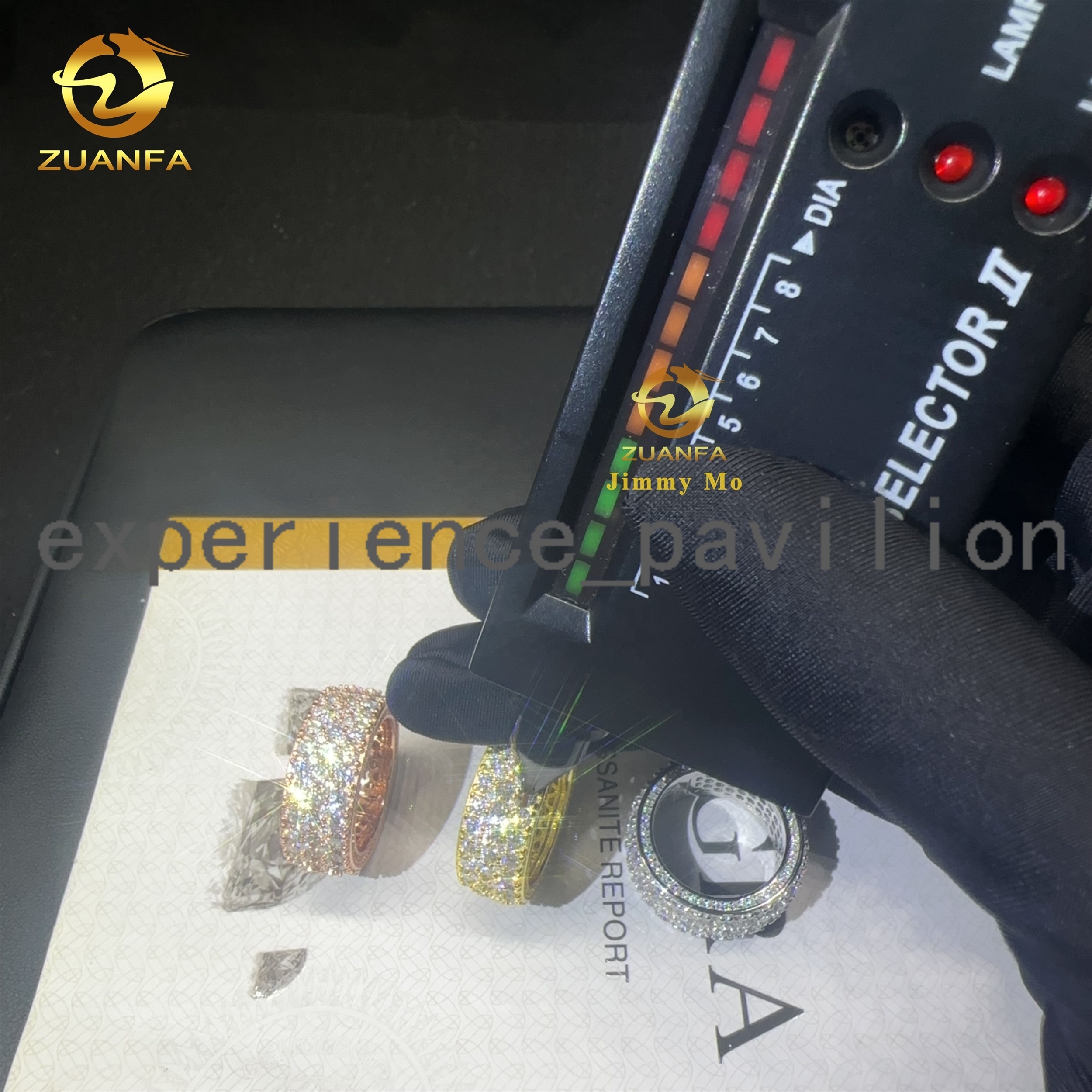 New Arrivals Luxury Jewelry Pass Diamond Tester 925 Sterling Silver Fully Iced Out VVS Moissanite Diamond Eternity Band Ring
