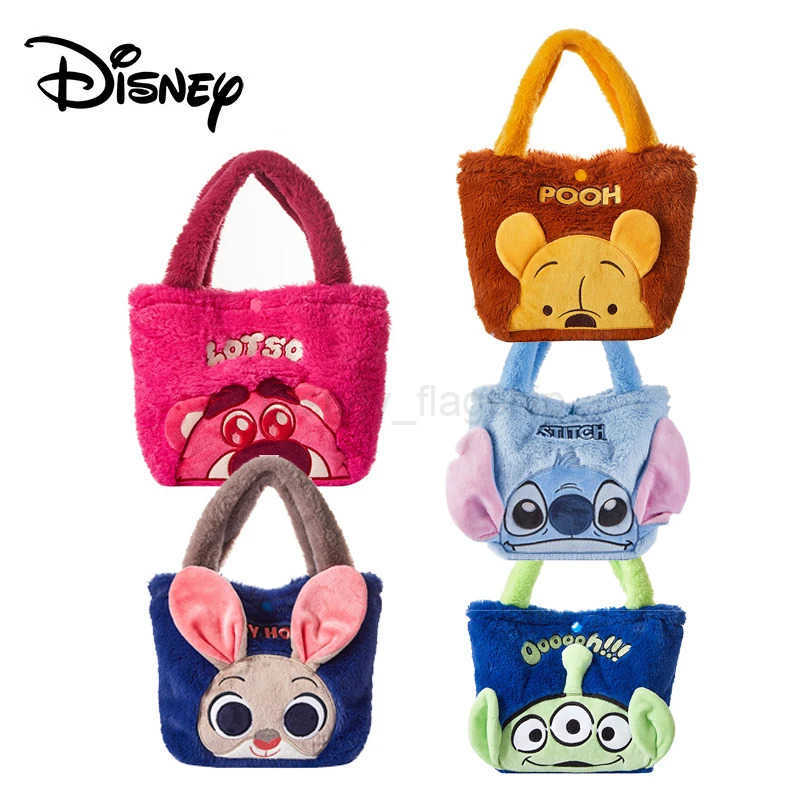 Disney Plush Handbag Bag Kawaii Strawberry Bear Mickey Stitch Cartoon Anime clutch bag Cosmetic Travel Storage Bags Girls GiftXJ250515