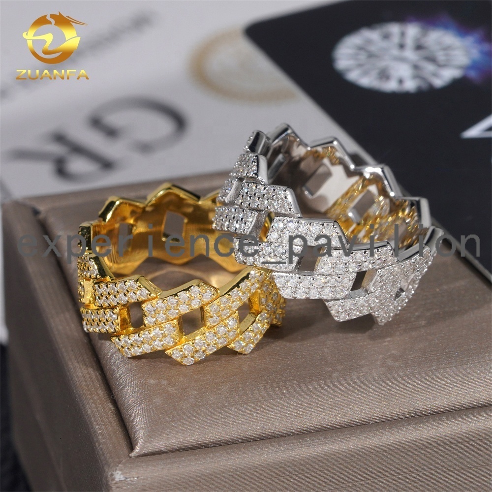 New GRA Certificates 925 Silver Pass Diamond Tester Moissanite Diamond Iced Out Jewelry Hip Hop Ring Cuban Band Ring Men