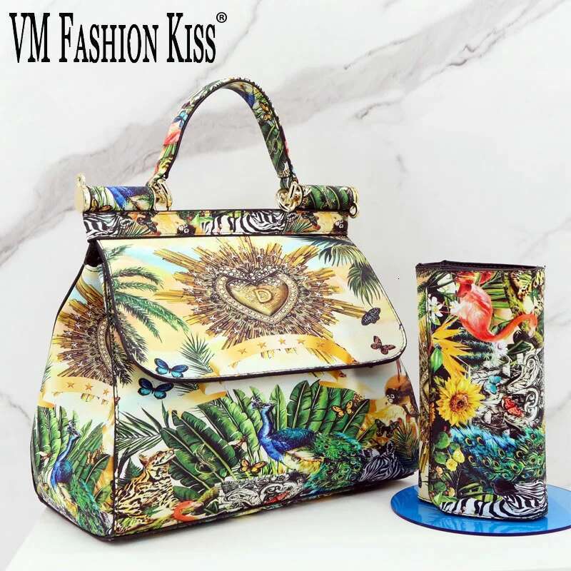 VM FASHION KISS 27 Patterns Classic Crossbody Bags For Women Frame Handbags And Purses Set Suit Printing Shoulder Totes Ladies