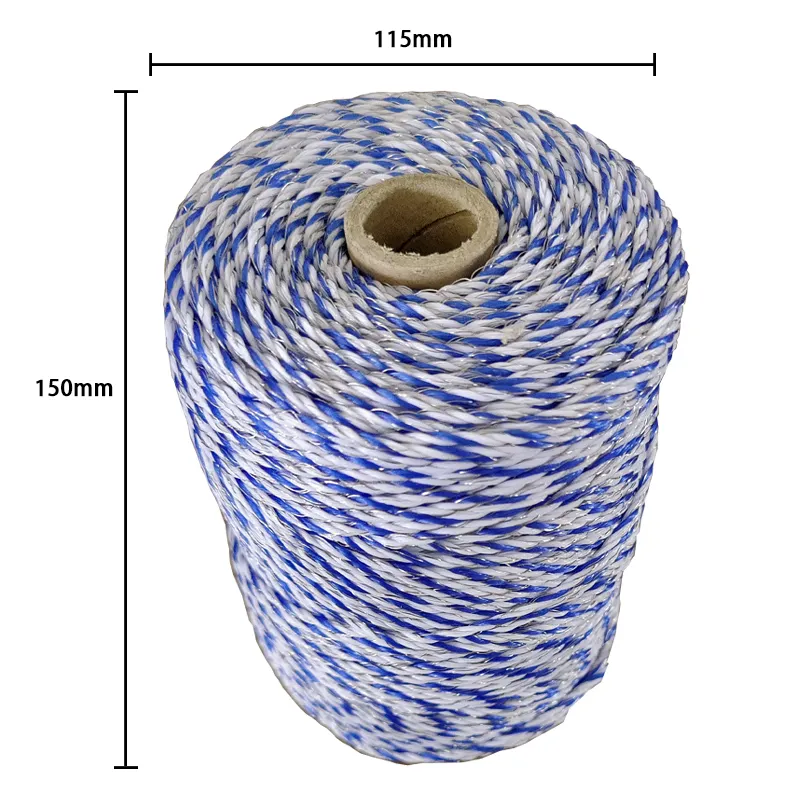 Electric Fence Polywire 656 Feet 200 Meters, Portable Livestock Fencing Polywire Roll Stainless Steel Conductive Fence Rope