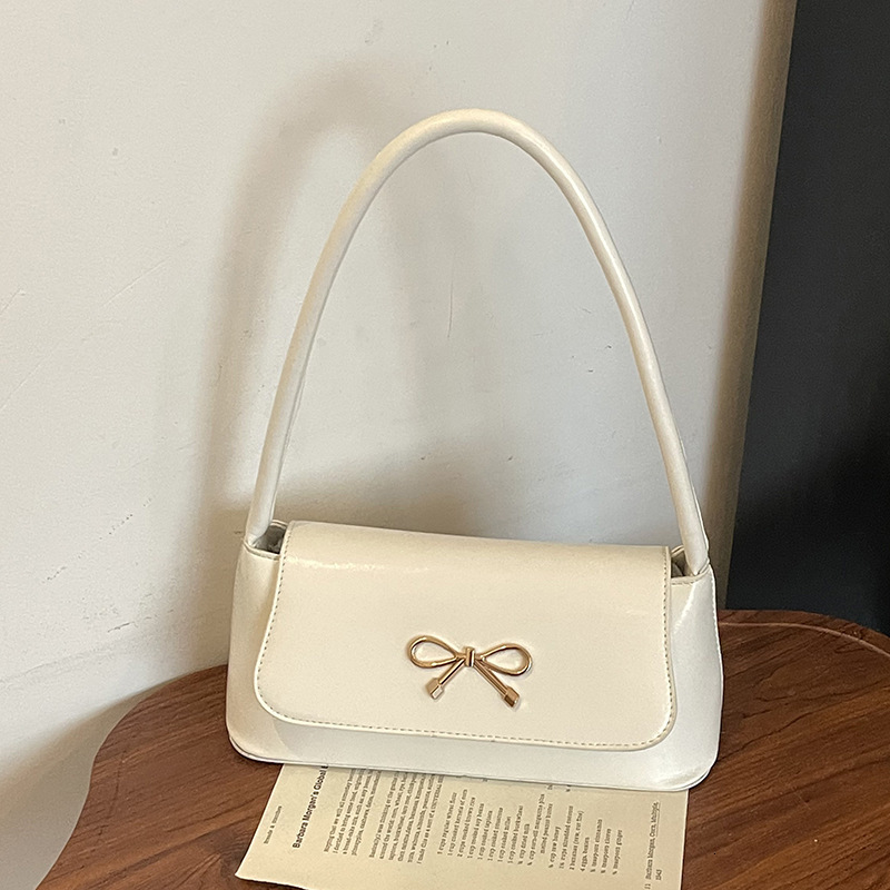 Korean Version Bow Western Style 2025 Spring New Item Solid Color Beautiful New Free Delivery Designer Bag And Fashionable One Luxury Bag Shoulder Cas