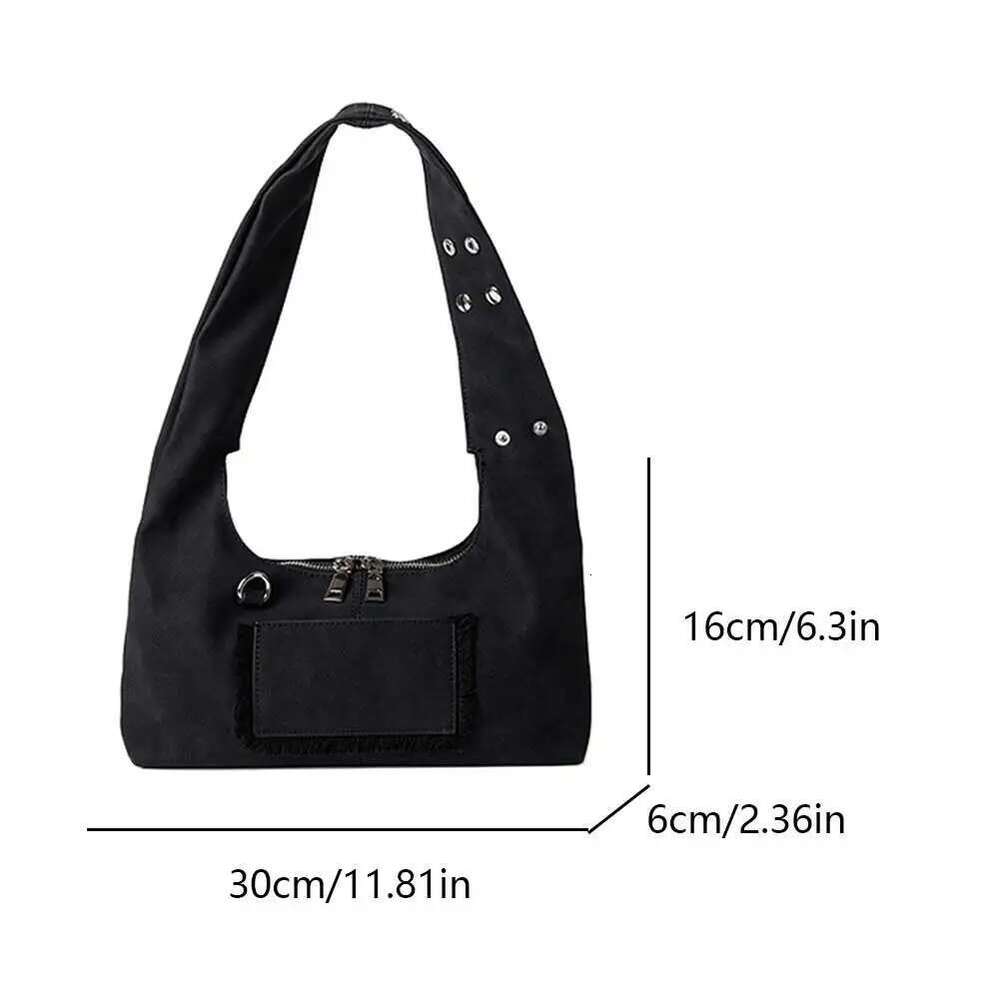 Tote Suede Women's Underarm With Double Zipper Adjustable Strap Fashion Shoulder Bag Large Capacity Solid Casual Handbag