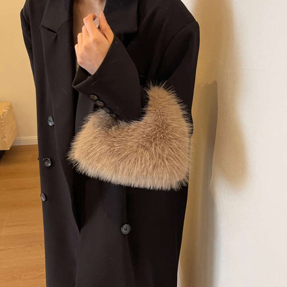 Shoulder Soft Fluffy Crossbody Faux Fur Handbag Winter Women's Bag 2024 Ladies Clutch Purse For Women