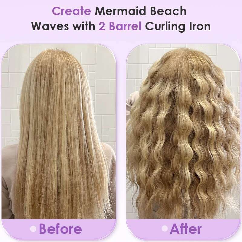 Christmas gift NOVUS 36MM deep wave iron ceramic 4-speed adjustable temperature with negative ion curling iron,
