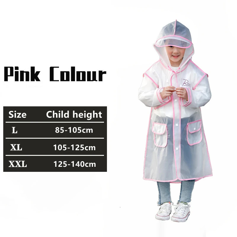 Raincoat Kids 1-10 Years Boys Girls Rain Jackets Cartoon Rain Coat Outfits Transparent Rainwear Baby Waterproof Child Clothes 250515