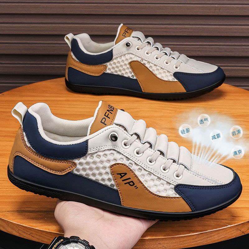 Mesh breathable summer lazy single step board men's sports and leisure shoes, new semi slippers