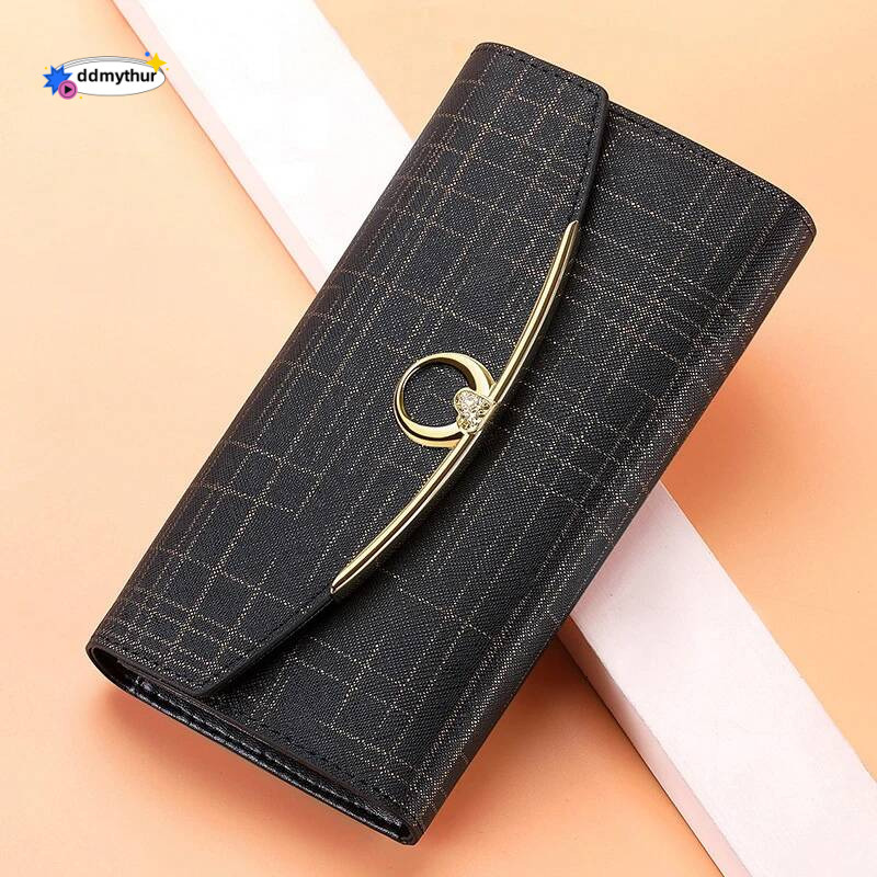 Designer Women's Long Leather Wallet High Quality Large Capacity Purses for Women Multifunctional Simple Elegant Handbag ddmythur