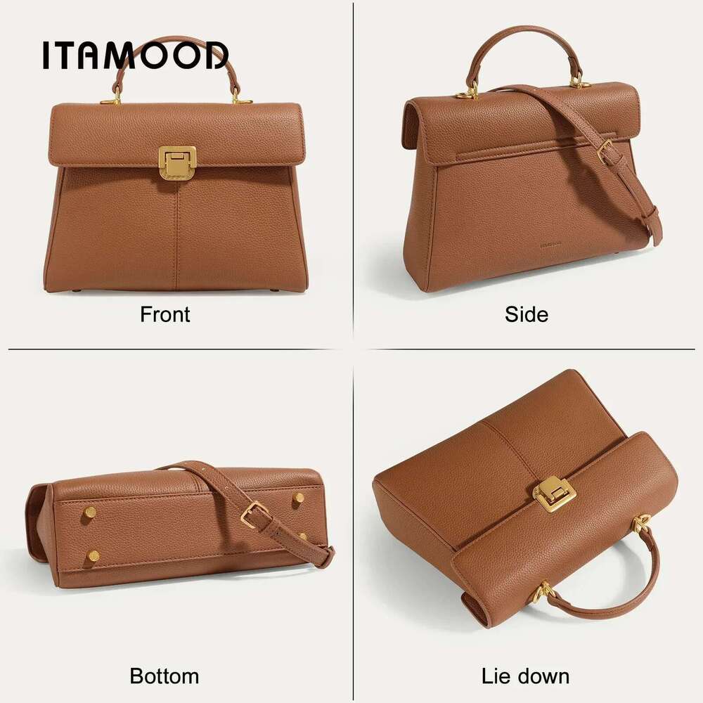 ITAMOOD Genuine Leather Handbag For Christmas Women Large Capacity Tote Crossbody Shoulder Bag Satchel Purse Fashion Versatile