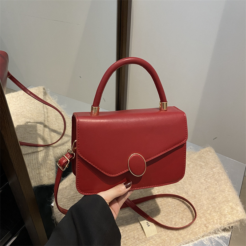 Free Delivery Designer Bag Women's Commuting Hand 2025 Winter New Versatile Ins This Year Popular Korean Version Solid Color Small Square Women&#
