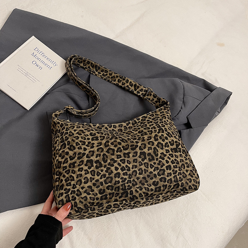 Free Delivery Designer Bag Leopard Print Large Capacity Women's 2025 Autumn And Winter New Trendy Fashion Hand Shoulder For Work Commuting Crossb