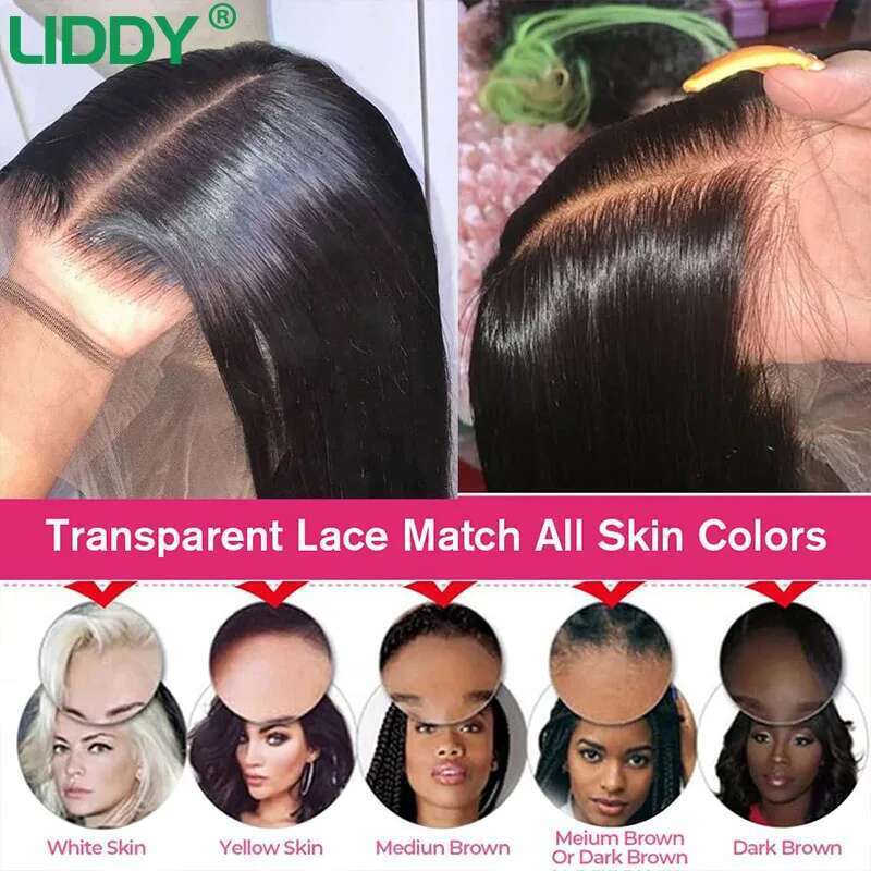 360 Full Frontal Wig Brazilian Bone Straight 13x4 13x6 Transparent Lace Front Human Hair Wigs For Black Women Pre Plucked