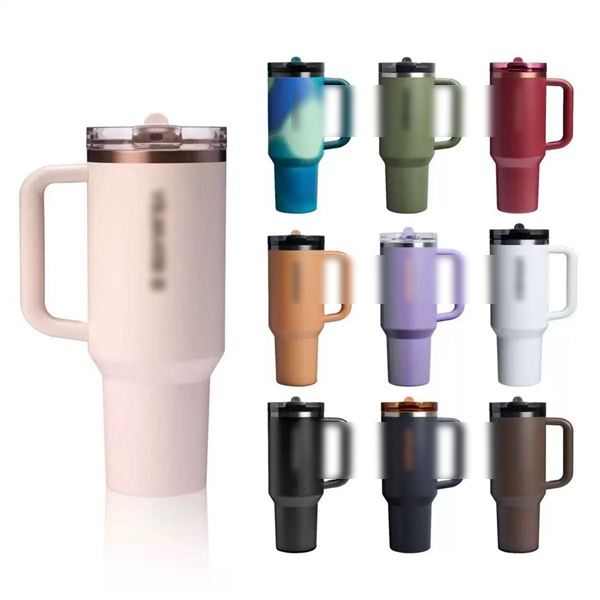 40oz Tumbler with Handle and Straw Lid Insulated Tumblers Cups with Lids Straws Double Wall Vacuum Leak Proof Stainless Steel Travel Mug Gifts Free Shipping W260209