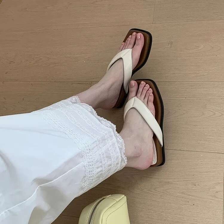 Square Peep Toe Heterotypic Heel Buckle Strap Women's Shoes for Women 2025 New Summer Novelty Mature Daily Sandals