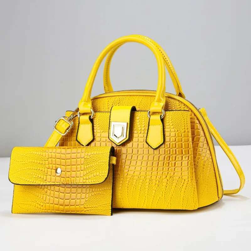 Fashion Women Purses And Handbags High Quality Leather Yellow Shoulder Bags Designer Large Capacity Tote Ladies Messenger Bag