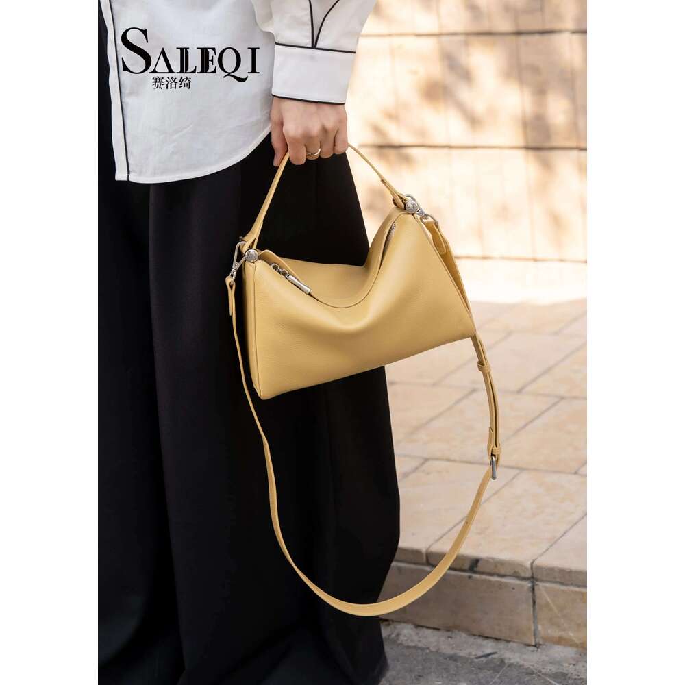 Genuine Leather Fashion Women Shoulder Crossbody Green Bag Yellow Designer Soft Cowhide Ladie Handbag Female Apricot
