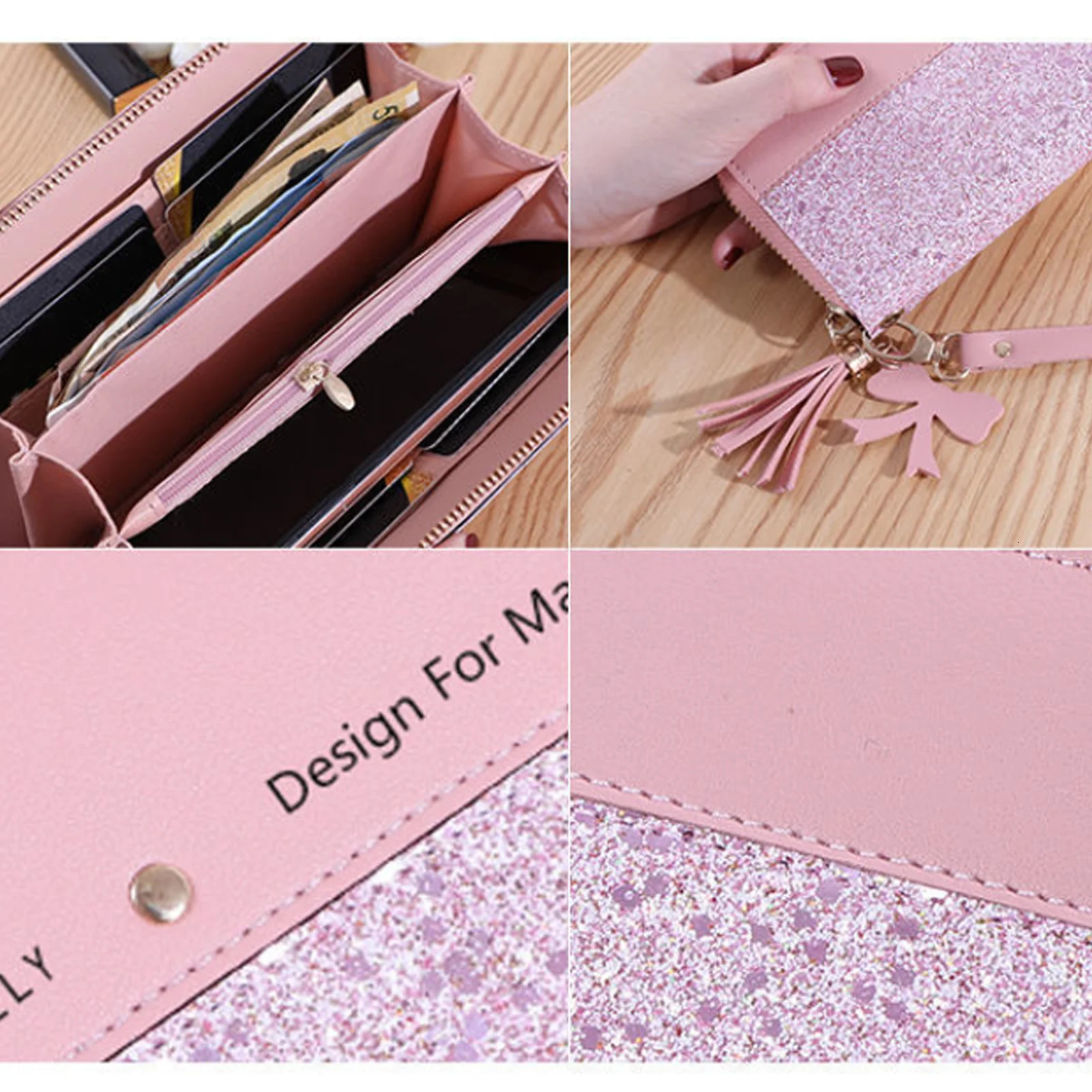 Women Wallets Lady Purses Wristlet Handbags Coin Purse Zipper Long Clutch Wallet Card Holder Burse Bags Billfold Dropshiping 250514