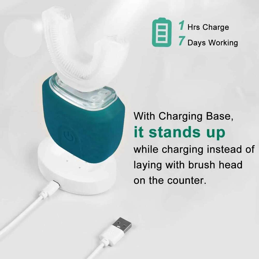 U-shaped Adult Automatic 360° Full Mouth Whitening Wireless Charging Waterproof Brush Ultrasonic Electric Toothbrush