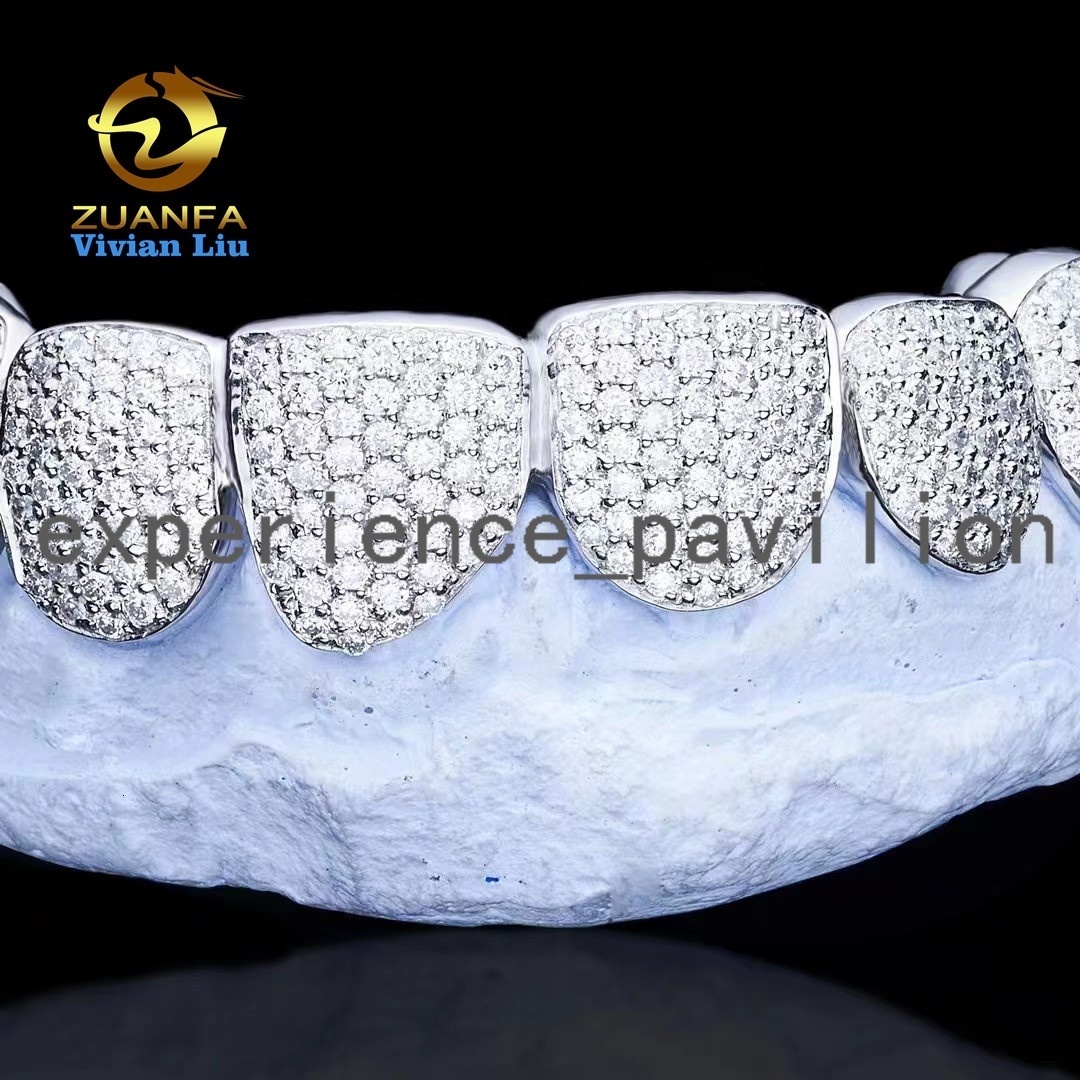 Jewelry Fully Iced Out Diamond Grillz Rapper Jewelry Custom Made VVS Moissanite Grillz