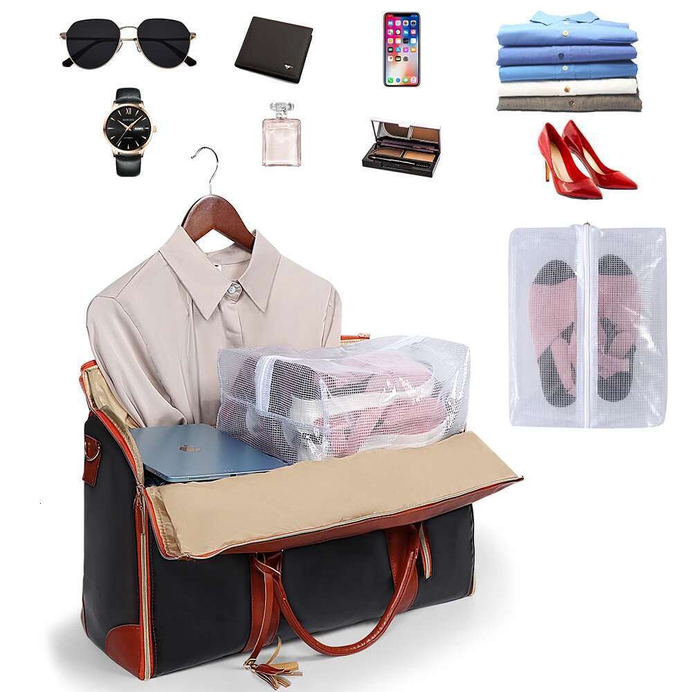 Geestock Folding Suit Storage New PU Bag Large Waterproof Travel Suitcase For Women Sport Outdoor Weekend Bag Handbag