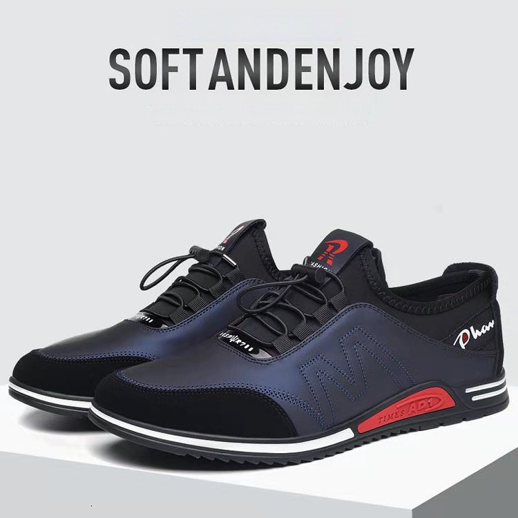 2025 Casual Spring New Leather Korean Edition Fashion Versatile Breathable Men's Shoes