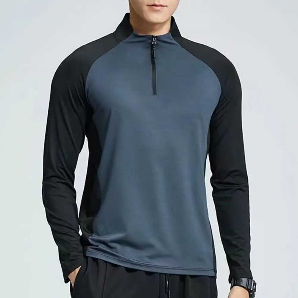 Summer Mens Sports T-Shirt Long Sleeve Running Gym Clothing Fitness Golf Rashguard Quick Dry Compression Shirt Sportswear M250515