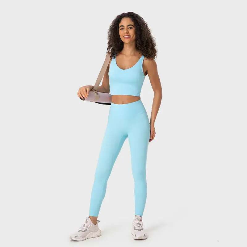 2054-Gym Clothes Women Underwears Yoga Tank Tops Light Support Sports Bra Fiess Lingerie Breathable Workout Brassiere U Back Sexy Vest with Removable 