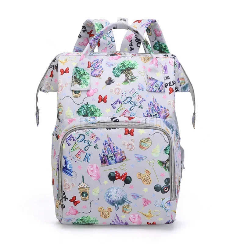 Disney Mummy Bag Large Capacity Maternity Backpack Fashion Stroller Bag Mummy Backpack Multifunctional Baby Diaper BagXJ250515