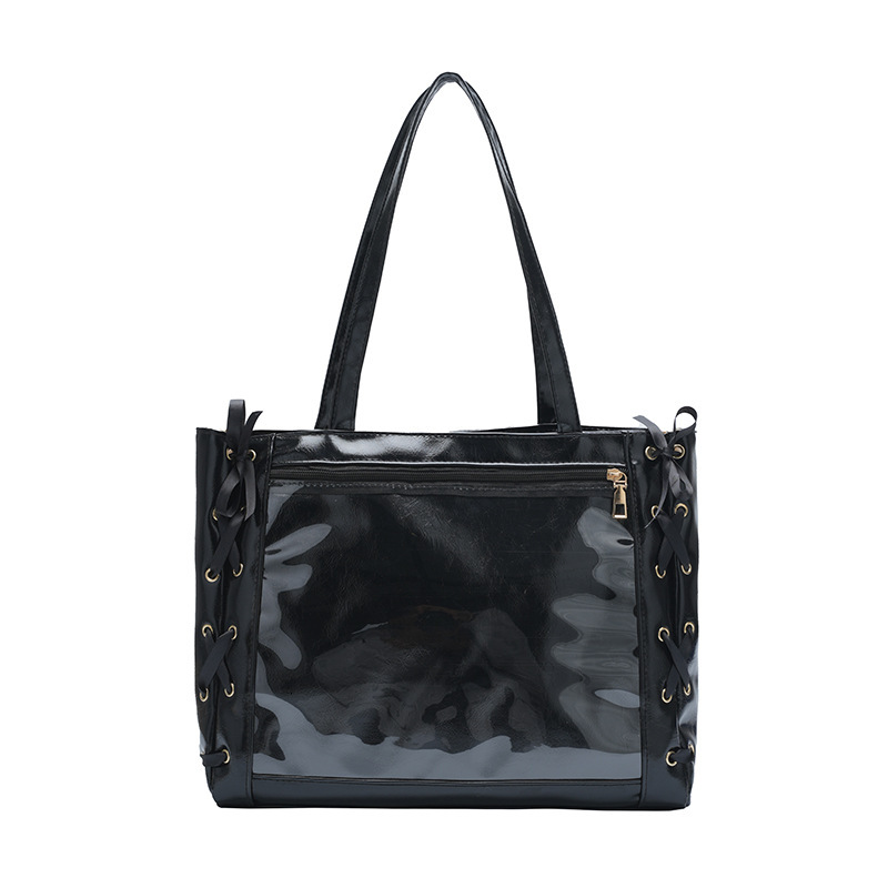 Large Capacity 2025 New Luxury Bag Soft Girl Ribbon Bow New Free Delivery Designer Bag Western Style Handheld Pain Transparent Shoulder Bag Trendy