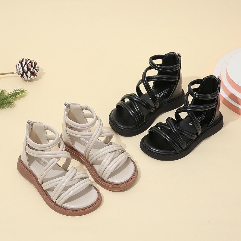 Kids Summer Sandals for Girls 2025 Summer New Design Children Toddlers Beach Sandals Kidsnest Fashion Sweet Girl Princess Shoes Sandals Sizes 7C-3Y K0