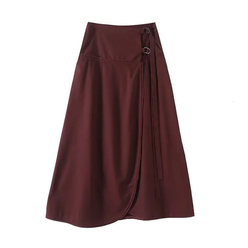 UNIZERA Womens Half length Skirt with Buckle and Strap Up High Waist Slim Look Summer 250515