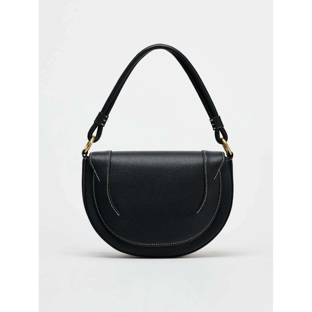 Autumn and winter new women's handbag advanced color contrast line embellished single shoulder crossbody bag