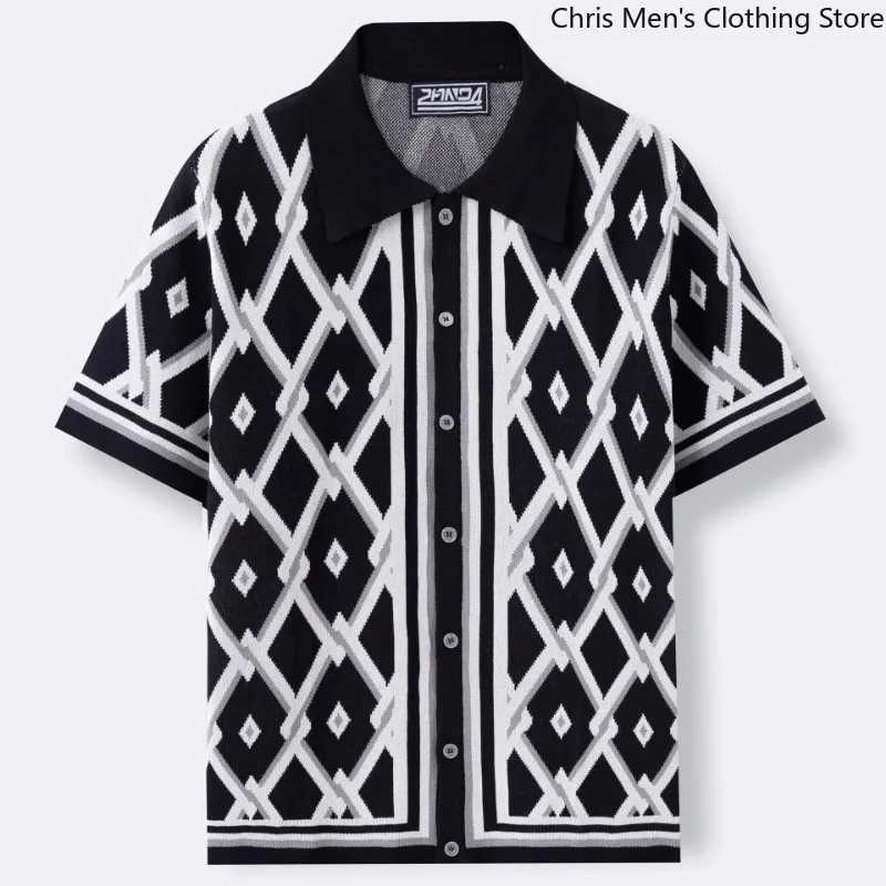 High Quality Three-dimensional Tailoring Slim Temperament Mens Knit Shirt Mens Luxury Polo Shirt | Business Casual T-shirt W250515