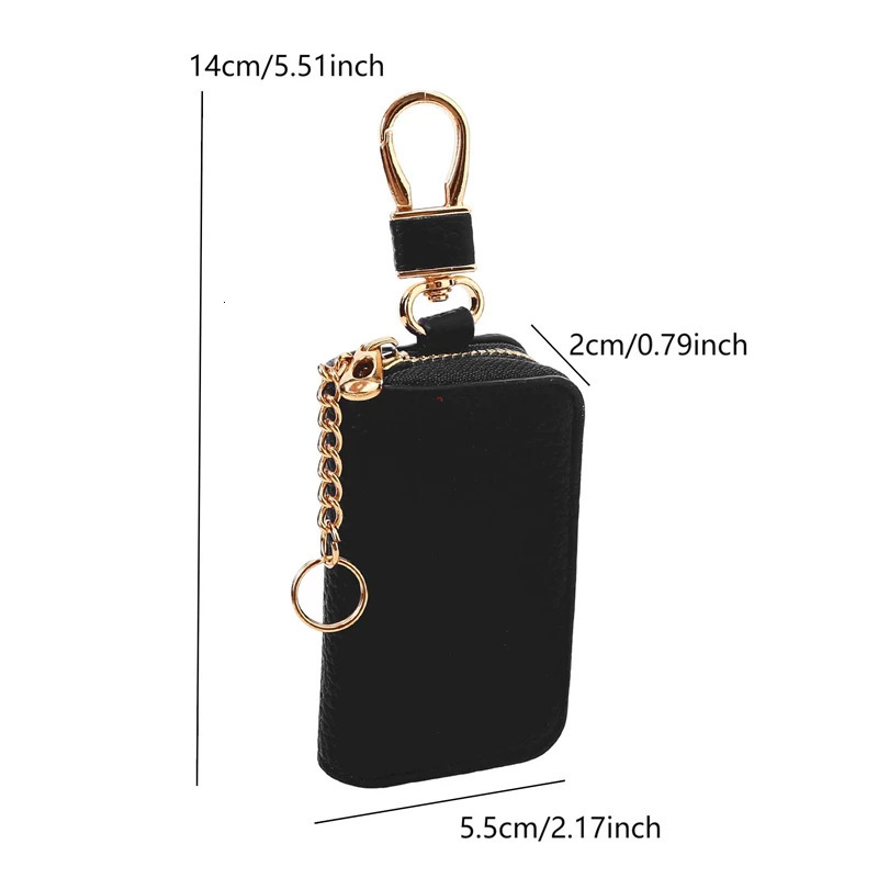PU Key Pouch Zipper Key Holder Organizer Car Key Bag Wallet Keychain Fashion Simple Key Case Bag Men Women Car Key Protect Cover 250515