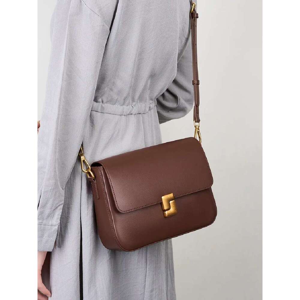 100% Genuine Leather Women Crossbody Fashion Small Square High Quality Cowhide Women's Commuter Shoulder Bag