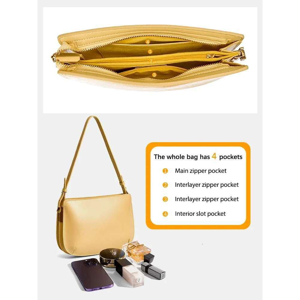 Zency Premium Split Leather Red Armpit Bag Female 2024 Cowhide Messenger Bag Shoulder Crossbody Designer Handbag Sac