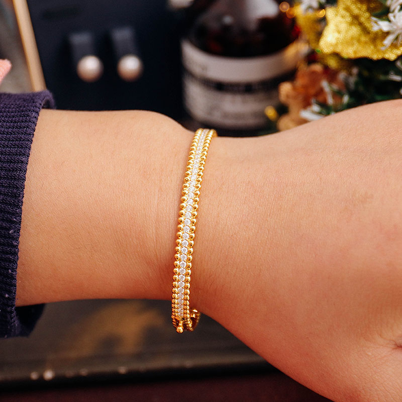 Provence Jewelry New Design Jewelry Diamond Bracelets Sterling 925 Silver with yellow gold plated 5mm 7inch Moissanite diamond Tennis Chain Bangle Bra