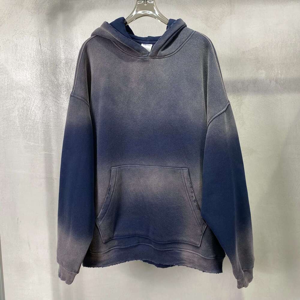Solid Color Blanks Plus Fleece Thicken Spray-Dyed Aged Hoodie Designer