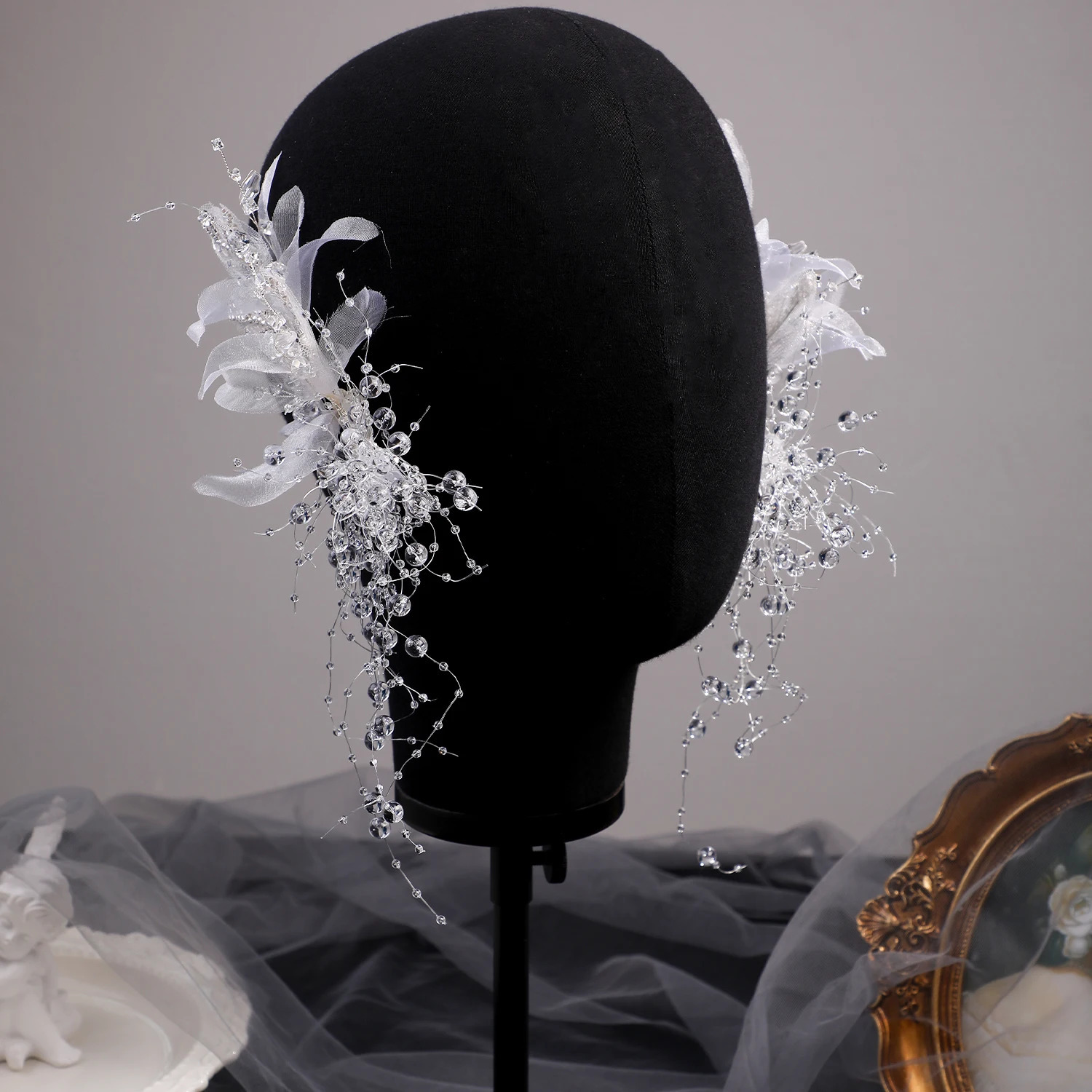 2Pcs Fashion Handmade Veil Beads Hairgrips For Women Bride Wedding Clips Hair Accessories Jewelry Party Gift 250509