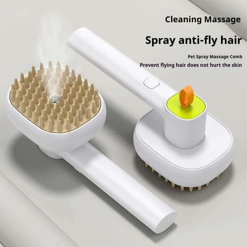 Pet cat and dog soft teeth electric massage spray care steam comb anti floating hair cleaning products